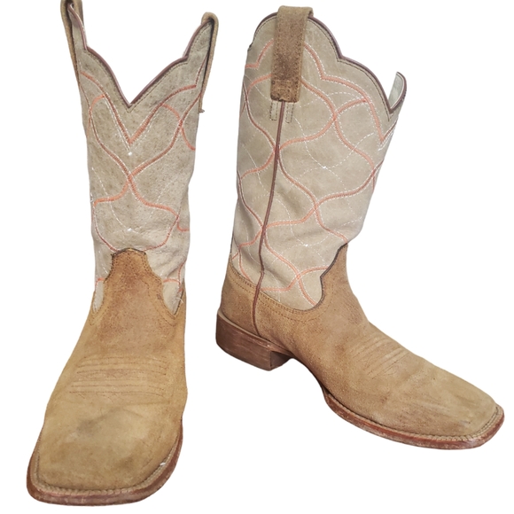 Ariat Pull On Square Toe Western Brown Leather 10011810 Men's Boots Size 8.5 D - Picture 2 of 16